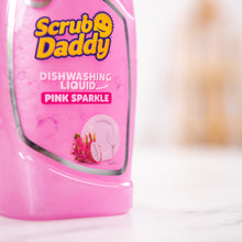 Načítať obrázok do zobrazovača galérie, Trblietavý prostriedok na umývanie riadu Scrub Daddy Pink Sparkle zblízka
