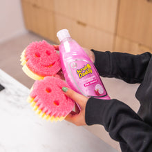 Načítať obrázok do zobrazovača galérie, Prostriedok na umývanie riadu Scrub Daddy Pink Sparkle s dvoma hubkami Scrub Mommy

