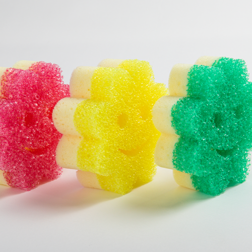 Scrub Mommy Power Flower zelená (1 ks)